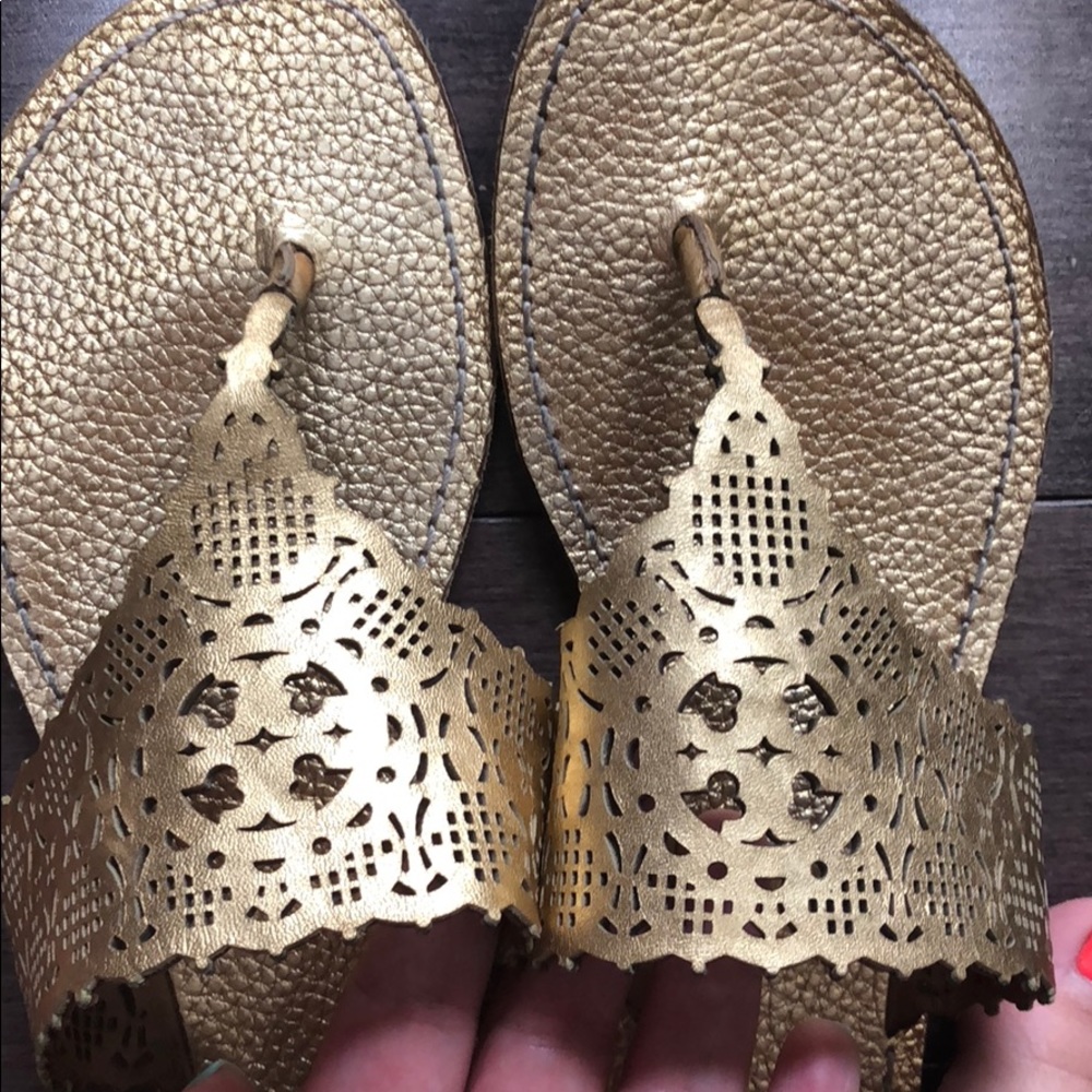 Tory Burch EUC Gold Roselle Sandals Sz 9